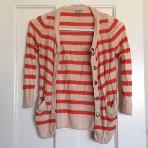 Orange / Cream Striped Cardigan